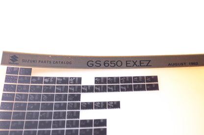 OEM Suzuki GS 650 EX,EZ 1982/August Parts Catalog Microfiche
