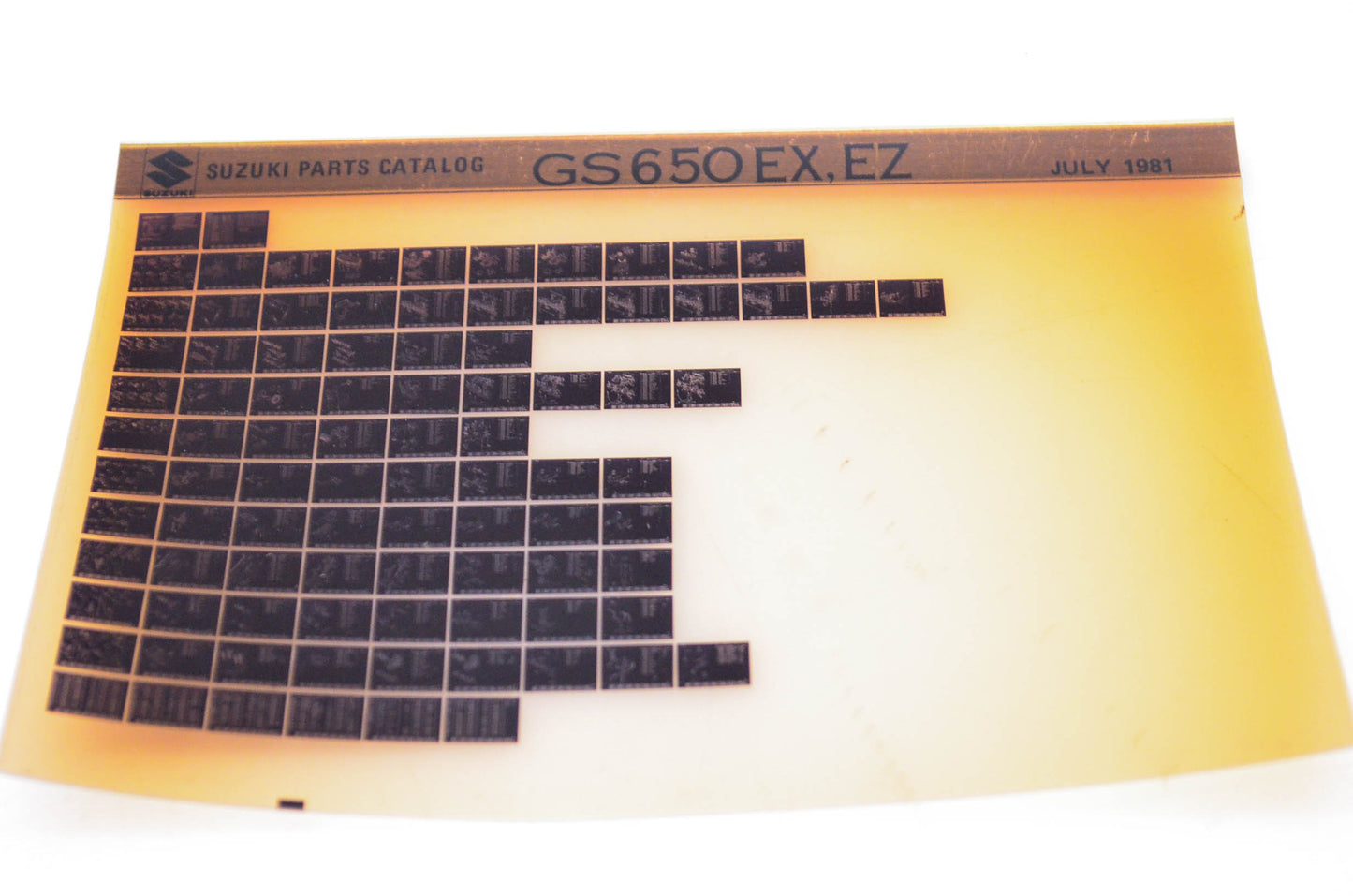 OEM Suzuki GS650EX,EZ 1981/July Parts Catalog Microfiche