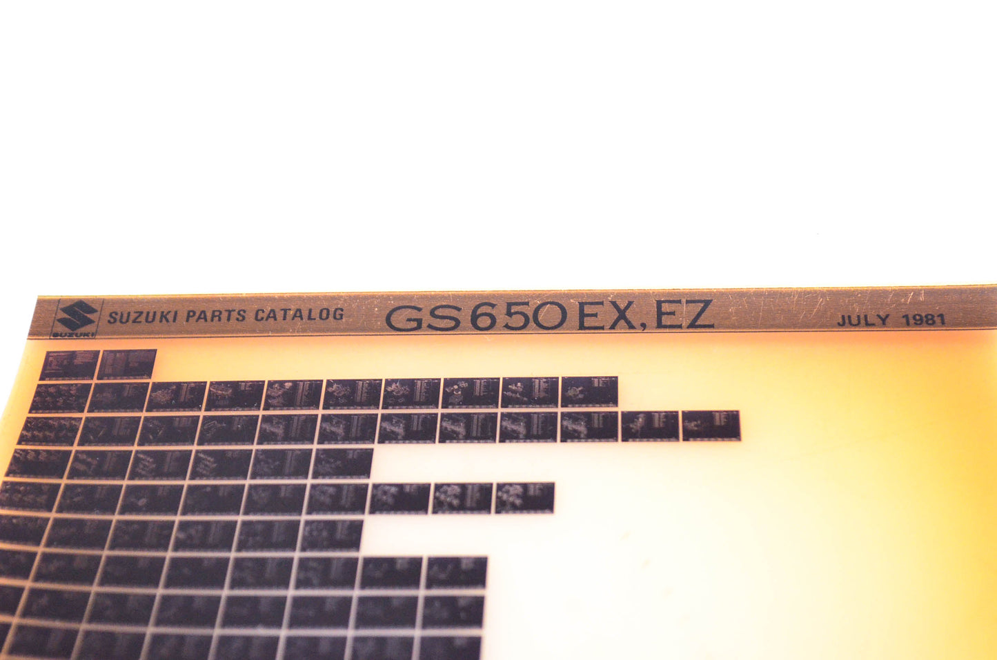 OEM Suzuki GS650EX,EZ 1981/July Parts Catalog Microfiche