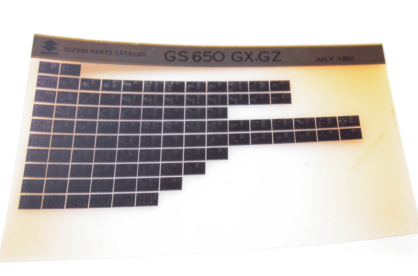 OEM Suzuki GS 650 GX,GZ 1982/July Parts Catalog Microfiche