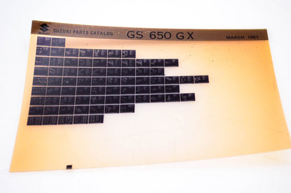 OEM Suzuki GS 650 G X 1981/March Parts Catalog Microfiche