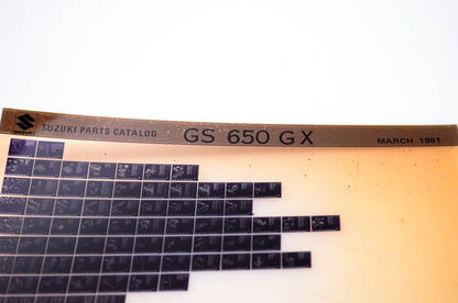 OEM Suzuki GS 650 G X 1981/March Parts Catalog Microfiche
