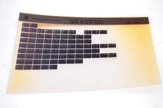 OEM Suzuki GS 650 GD 1982/October Parts Catalog Microfiche