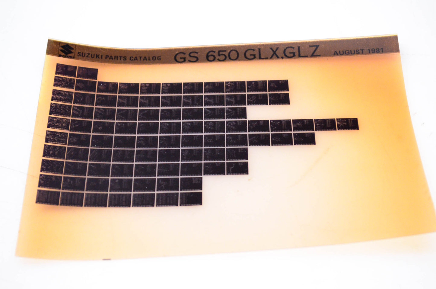 OEM Suzuki GS 650 GLX,GLZ 1981/August Parts Catalog Microfiche