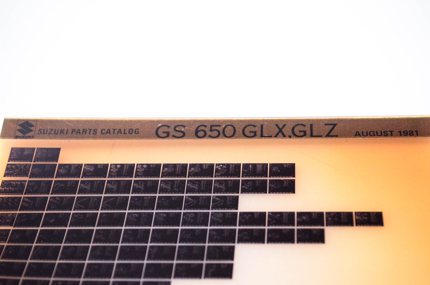 OEM Suzuki GS 650 GLX,GLZ 1981/August Parts Catalog Microfiche