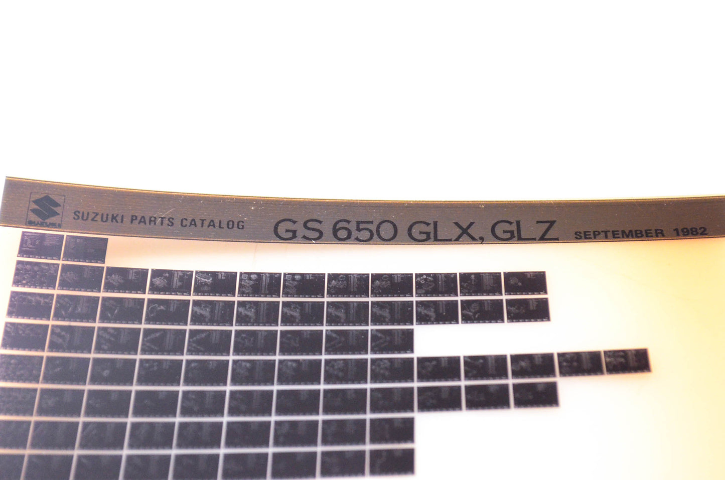 OEM Suzuki GS 650 GLX, GLZ 1982/September Parts Catalog Microfiche