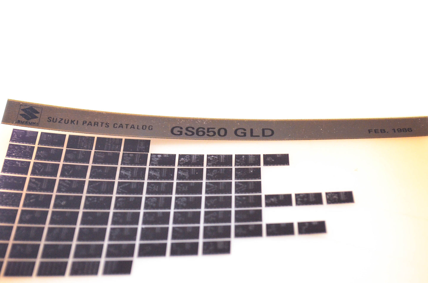 OEM Suzuki GS650 GLD 1986/February Parts Catalog Microfiche