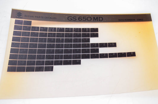 OEM Suzuki GS 650 MD 1982/November Parts Catalog Microfiche