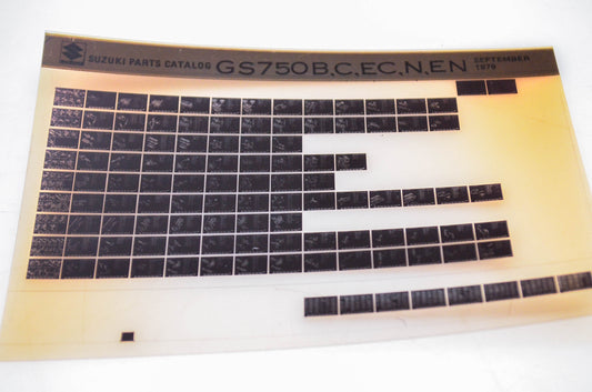 OEM Suzuki GS750B,C,EC,N,EN 1979/September Parts Catalog Microfiche