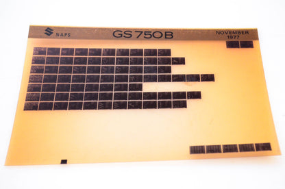 OEM Suzuki GS 750B 1977/November Microfiche