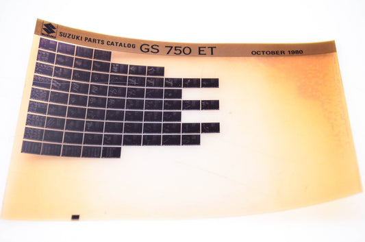 OEM Suzuki GS 750 ET 1980/October Parts Catalog Microfiche
