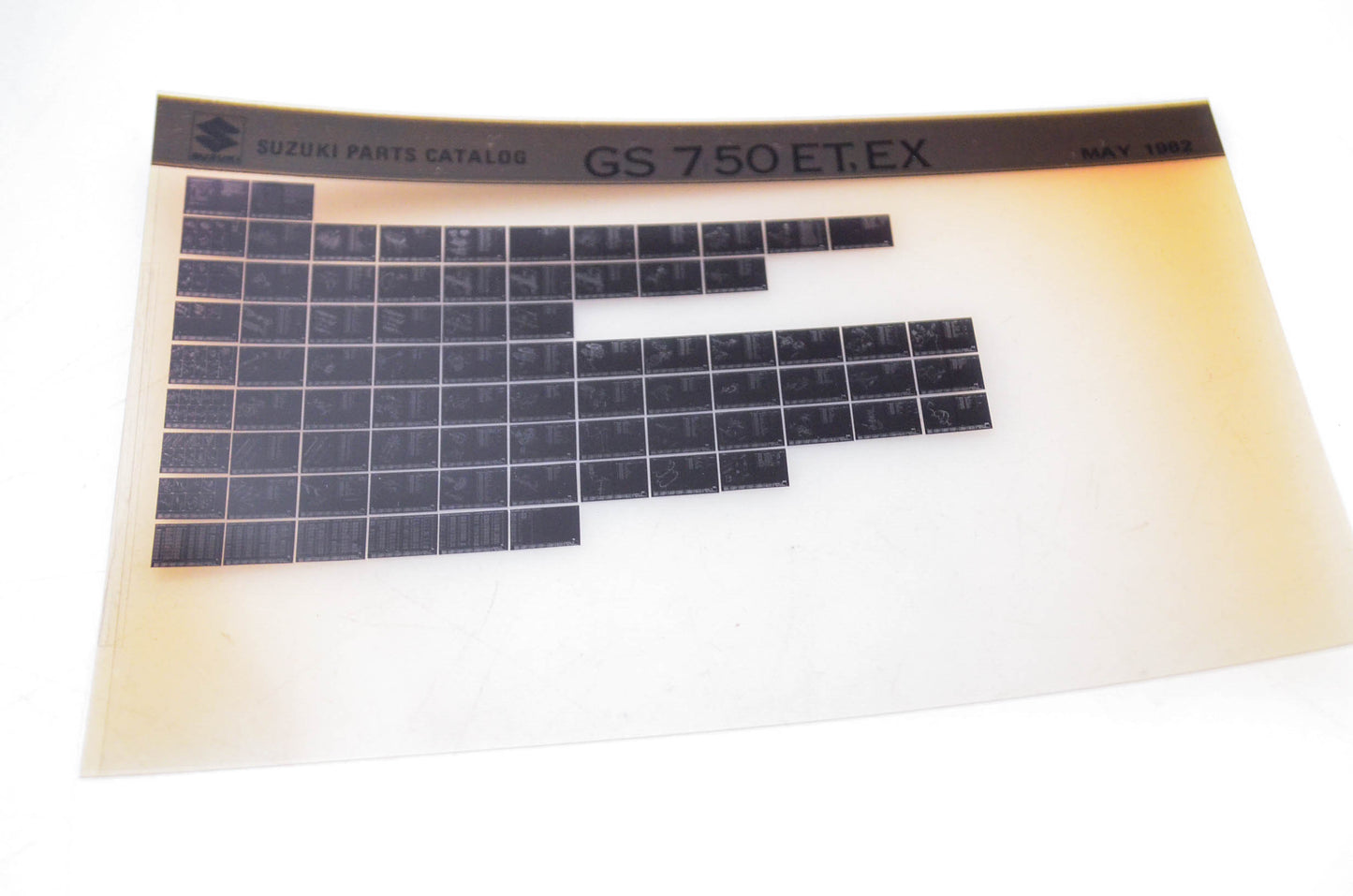 OEM Suzuki GS 750 ET, EX 1982/May Parts Catalog Microfiche