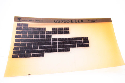 OEM Suzuki GS 750 ET, EX 1980/December Parts Catalog Microfiche