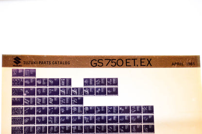 OEM Suzuki GS 750 ET, EX 1981/April Parts Catalog Microfiche