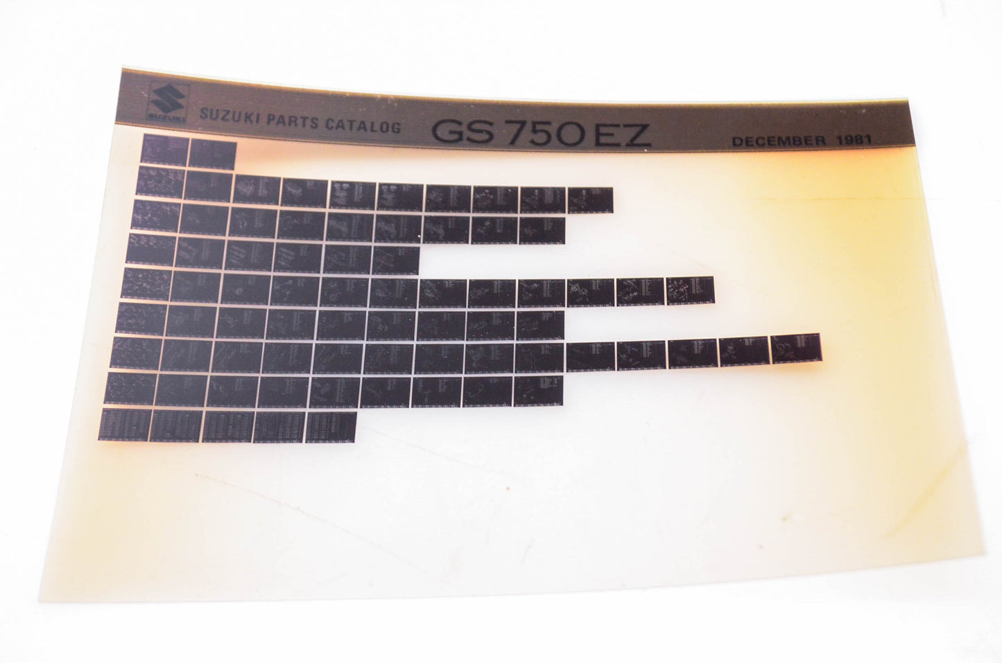 OEM Suzuki GS 750 EZ 1981/December Parts Catalog Microfiche