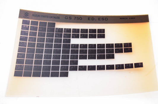 OEM Suzuki GS 750 ED, ESD 1984/March Parts Catalog Microfiche