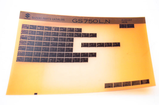 OEM Suzuki GS750L,N 1979/August Parts Catalog Microfiche