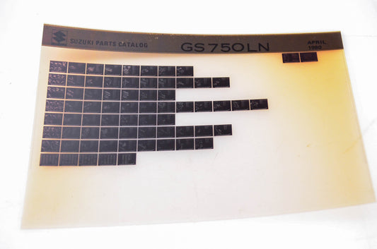 OEM Suzuki GS750LN 1980/April Parts Catalog Microfiche