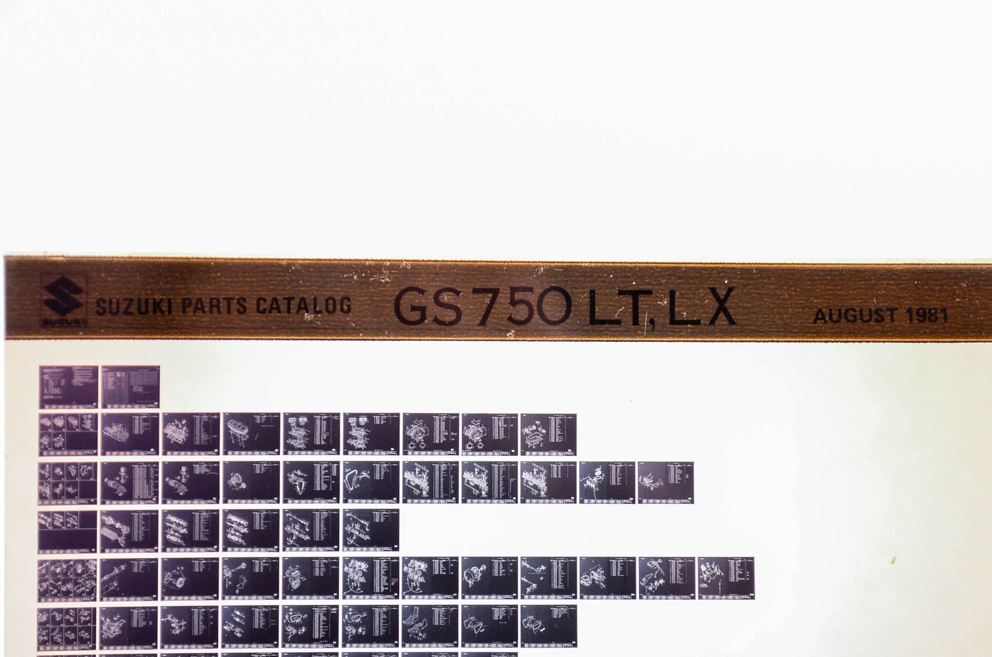 OEM Suzuki GS750 LT,LX 1981/August Parts Catalog Microfiche