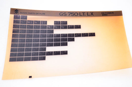 OEM Suzuki GS 750 LT, LX 1980/October Parts Catalog Microfiche