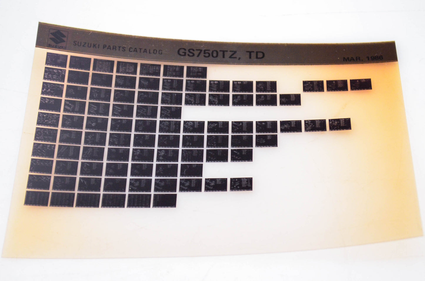 OEM Suzuki GS750TZ, TD 1986/March Parts Catalog Microfiche