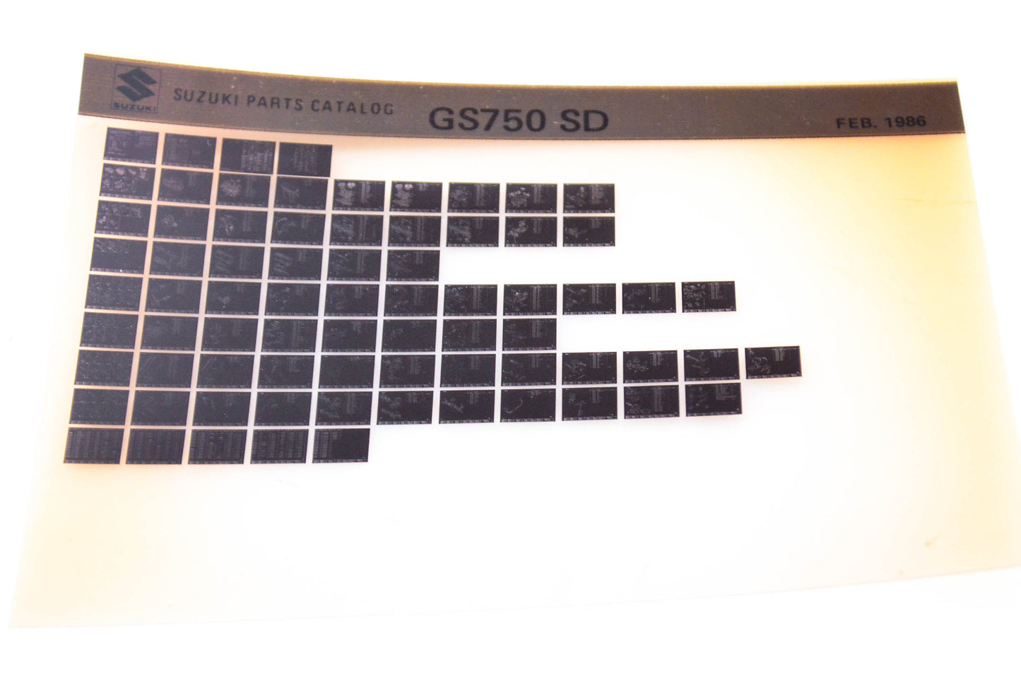 OEM Suzuki GS750 SD 1986/February Parts Catalog Microfiche