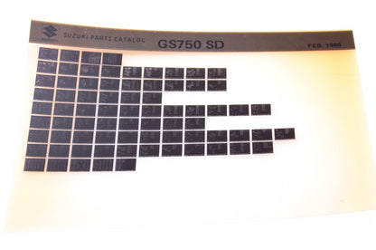OEM Suzuki GS750 SD 1986/February Parts Catalog Microfiche