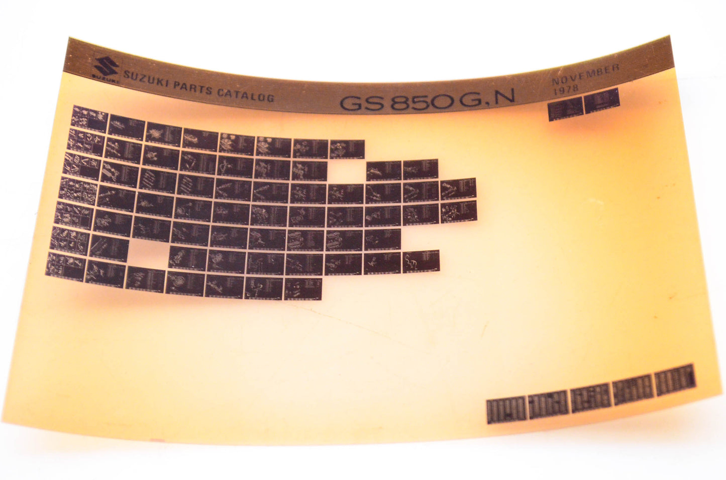 OEM Suzuki GS850G,N 1978/November Parts Catalog Microfiche