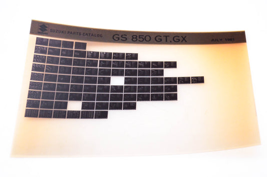OEM Suzuki GS 850 GT,GX 1981/July Parts Catalog Microfiche