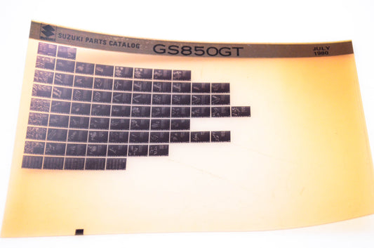 OEM Suzuki GS850GT 1980/July Parts Catalog Microfiche