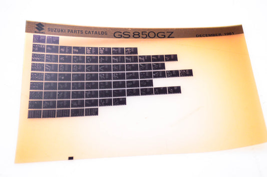 OEM Suzuki GS850GZ 1981/December Parts Catalog Microfiche