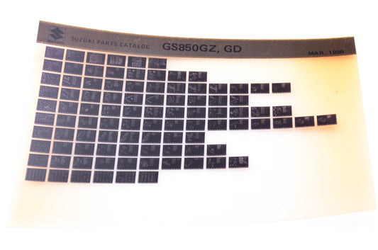 OEM Suzuki GS850GZ, GD 1986/March Parts Catalog Microfiche