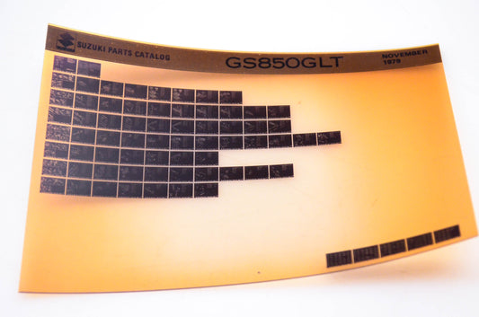 OEM Suzuki GS850GLT 1979/November Parts Catalog Microfiche