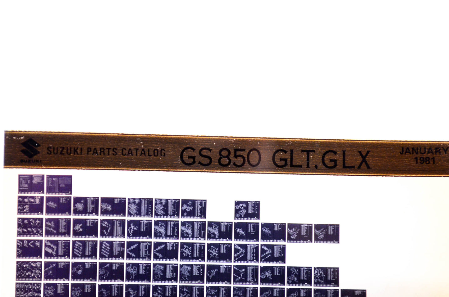 OEM Suzuki GS 850 GLT, GLX 1981/January Parts Catalog Microfiche