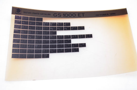 OEM Suzuki GS 1000 ET 1980/October Parts Catalog Microfiche