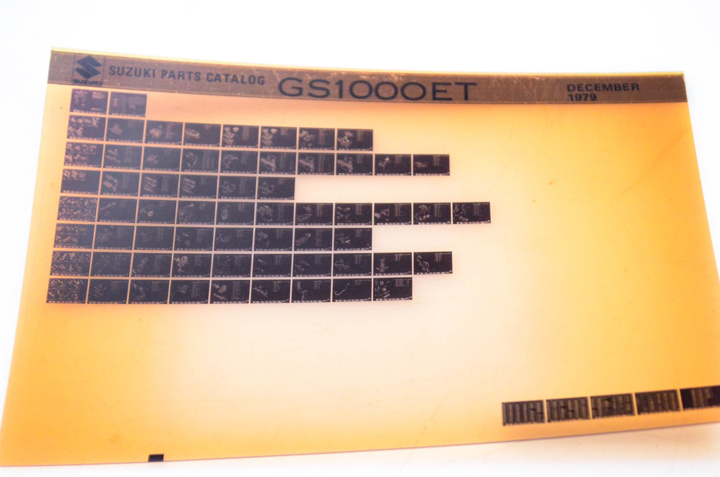 OEM Suzuki GS1000ET 1979/December Parts Catalog Microfiche
