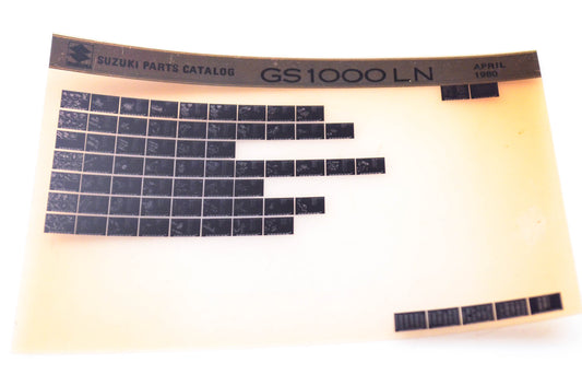 OEM Suzuki GS1000 LN 1980/April Parts Catalog Microfiche