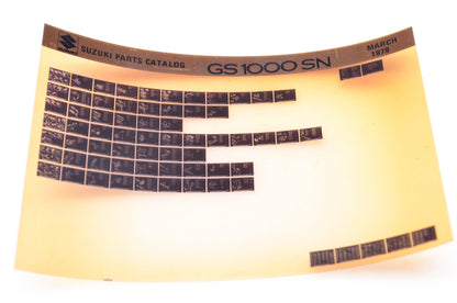 OEM Suzuki GS 1000 SN 1979/March Parts Catalog Microfiche