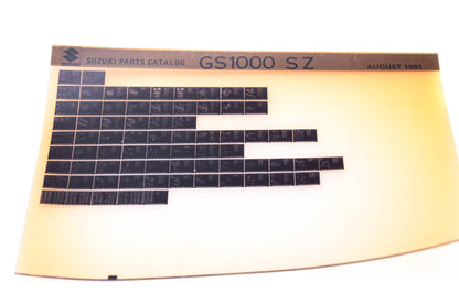 OEM Suzuki GS1000 S Z 1981/August Parts Catalog Microfiche