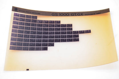 OEM Suzuki GS 1000 GT,GX 1980/October Parts Catalog Microfiche