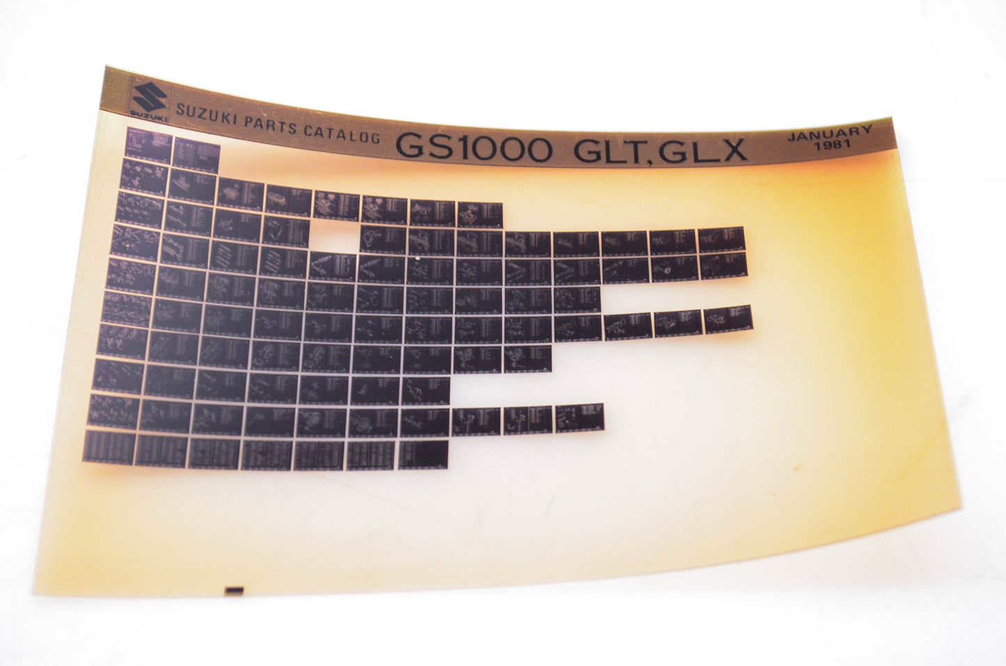 OEM Suzuki GS1000 GLT,GLX 1981/January Parts Catalog Microfiche