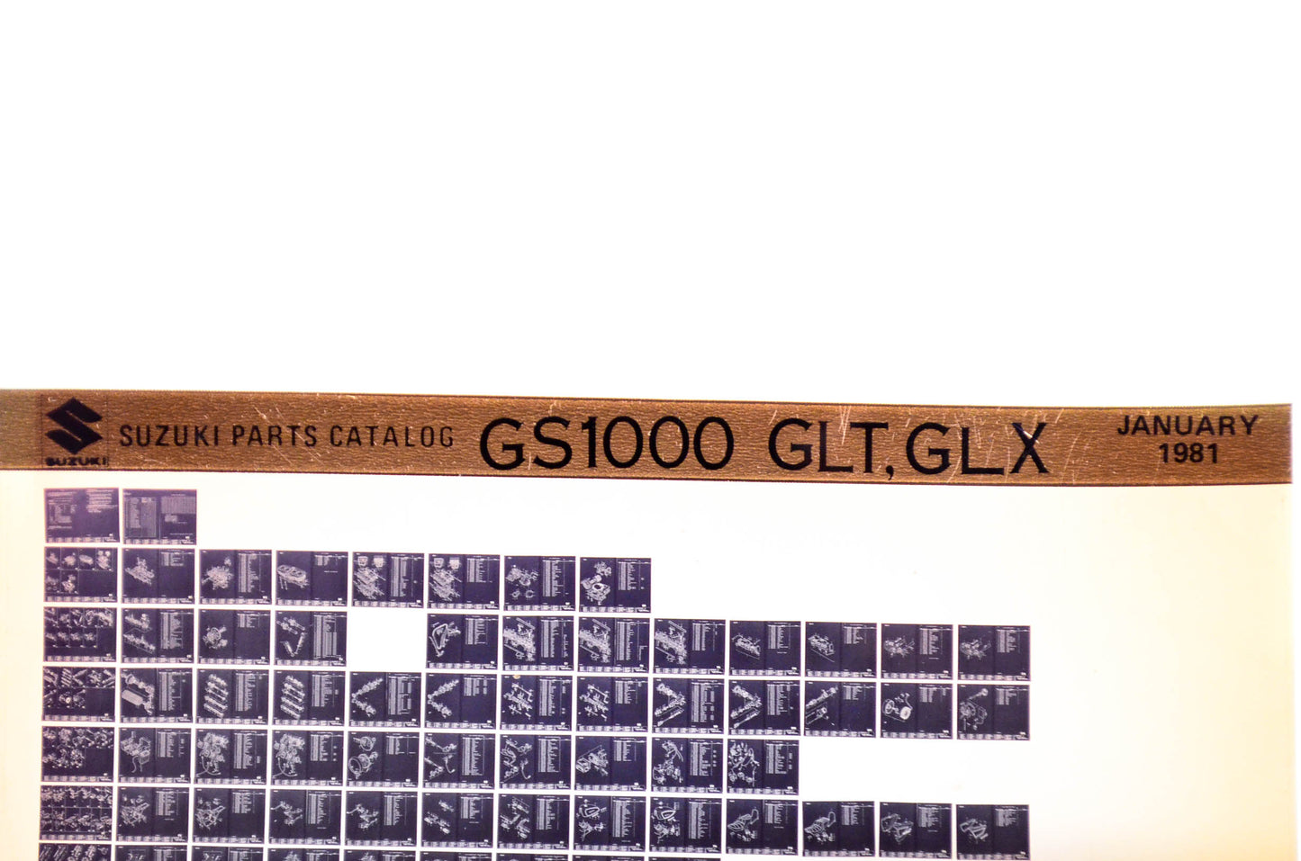 OEM Suzuki GS1000 GLT,GLX 1981/January Parts Catalog Microfiche