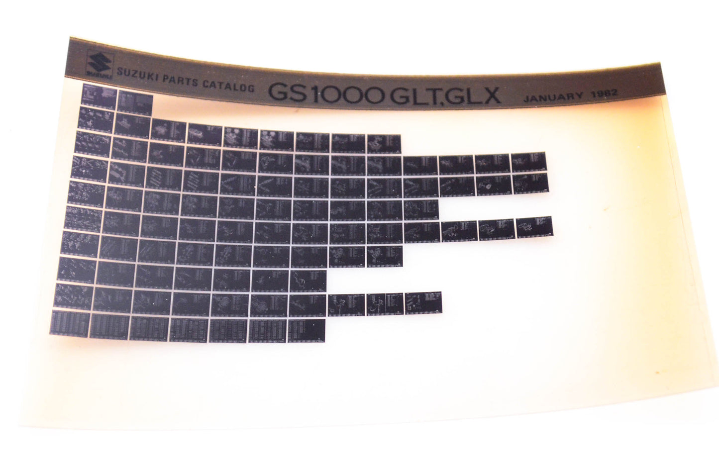 OEM Suzuki GS1000GLT,GLX 1982/January Parts Catalog Microfiche