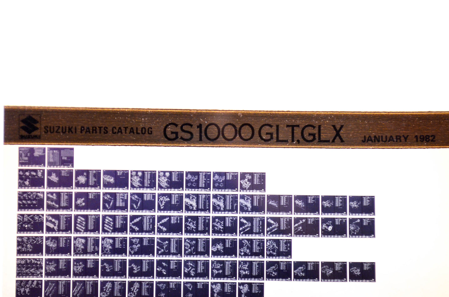 OEM Suzuki GS1000GLT,GLX 1982/January Parts Catalog Microfiche