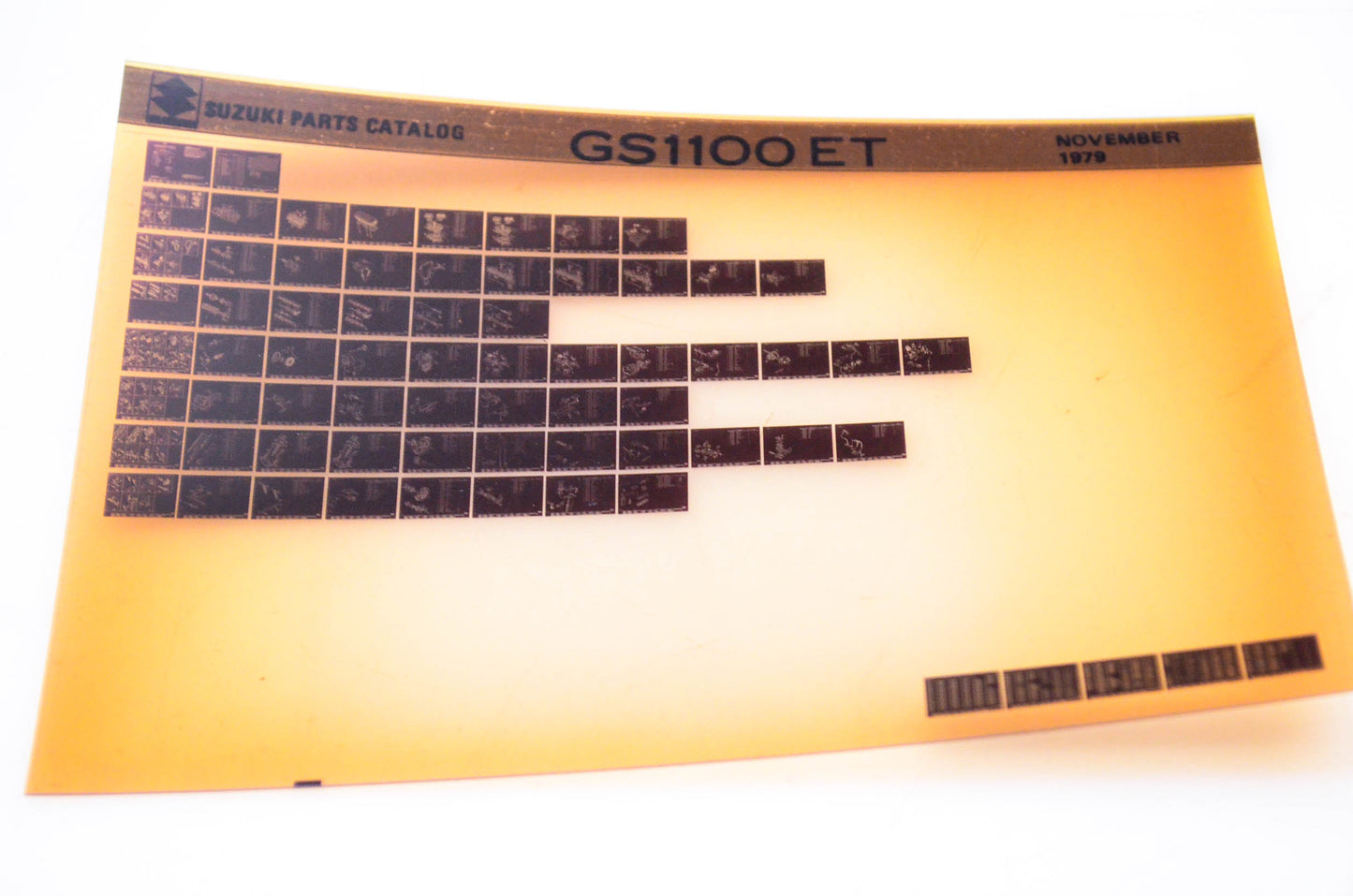 OEM Suzuki GS1100 ET 1979/November Parts Catalog Microfiche