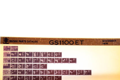 OEM Suzuki GS1100 ET 1979/November Parts Catalog Microfiche