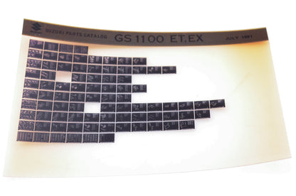 OEM Suzuki GS 1100 ET,EX 1981/July Parts Catalog Microfiche
