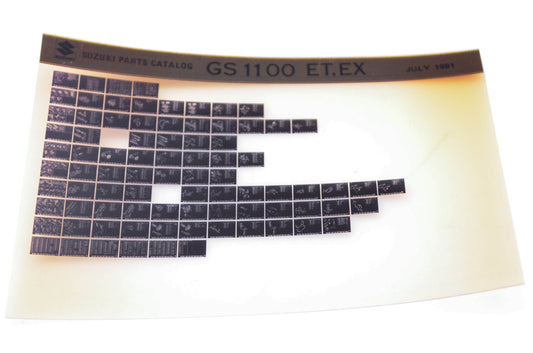 OEM Suzuki GS 1100 ET,EX 1981/July Parts Catalog Microfiche