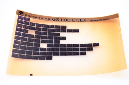 OEM Suzuki GS 1100 ET, EX 1980/October Parts Catalog Microfiche