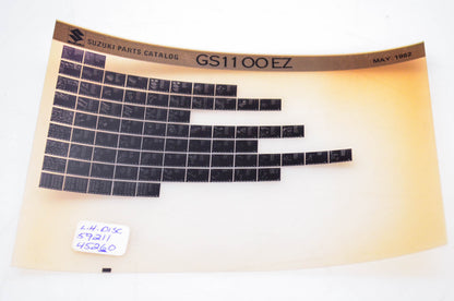 OEM Suzuki GS11 00 EZ 1982/May Parts Catalog Microfiche